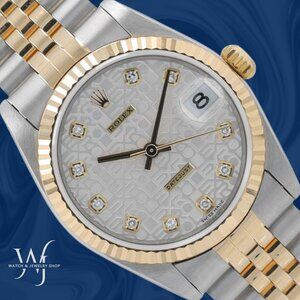 Rolex Datejust 78273 31mm Two Tone Silver Jubilee Diamond Dial Fluted Jubilee